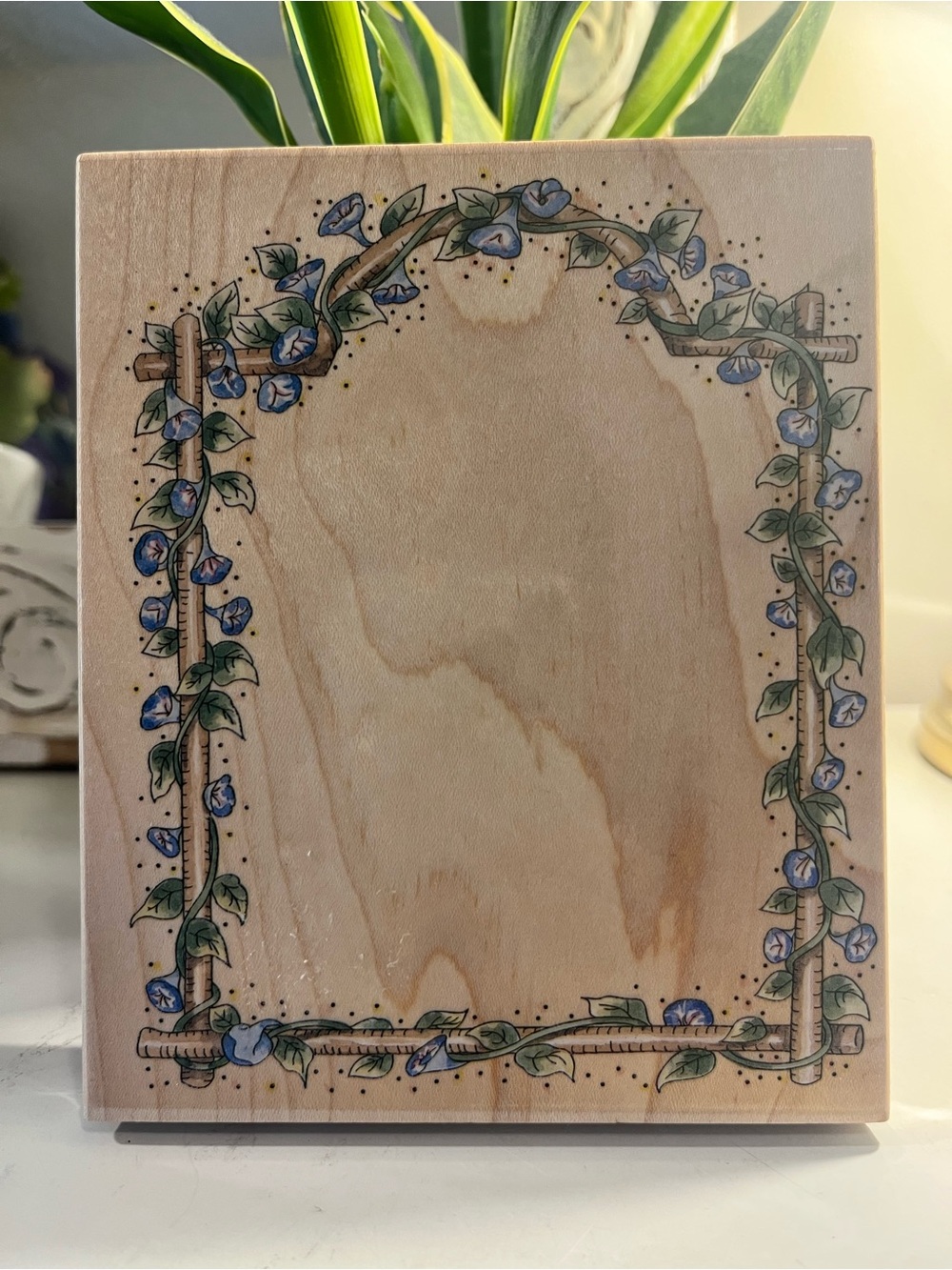 Vintage Stamps Happen Inc. Morning Glory Inc. 80099 wooden stamper